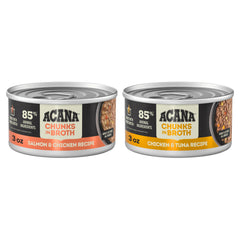 ACANA boîte ouverte révélant morceaux en bouillon pour meilleure hydratation