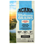 ACANA sac 22,5 lb devant montrant formule Duck & Pumpkin et praticité