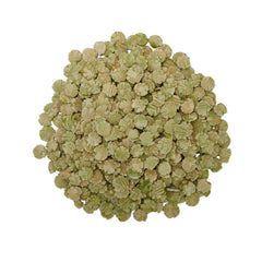 Accretion gros plan flocons de pois révèle texture croquante bénéfique