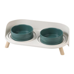 AHX gamelles face avant montrant le support vert stable et le duo bol pratique