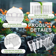 Détail du crochet long Aidmi offrant fixation stable et réglable au bord d'aquarium