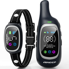 AIKEEP vue face du packaging montrant le collier et la télécommande, pratique pour choix rapide