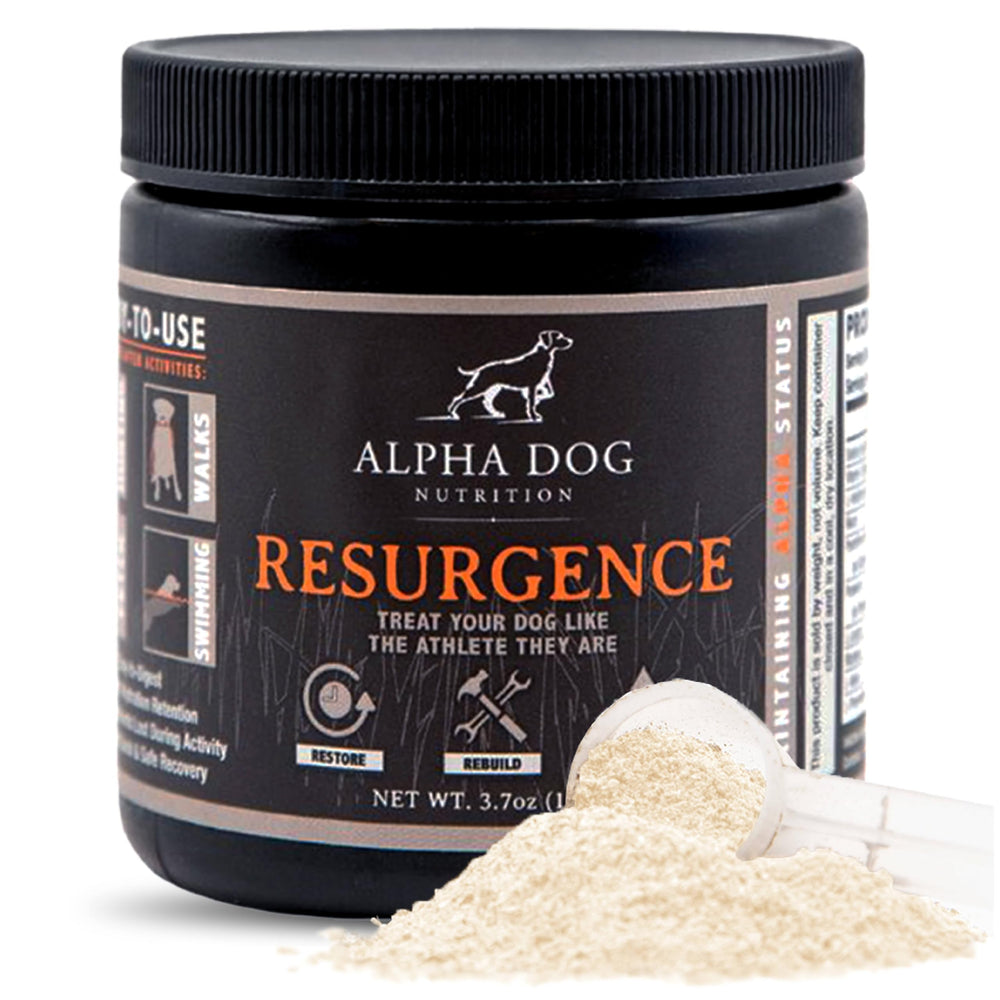 Alpha Dog emballage avant montrant l’étiquette et bénéfice hydratation