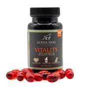Alpha Dog Vitality boîte et flacon montrant présentation et praticité