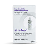 AlphaTRAK flacon face montrant étiquette et plage contrôle, vérification fiable