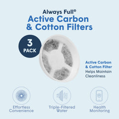Always Full® vue de face d’une gamelle auto-remplissante avec filtre installé pour eau propre