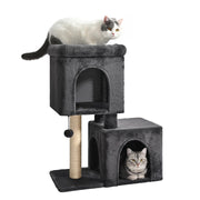 Amazon Basics arbre à chat vue frontale montrant condos et perchoir, favorise repos