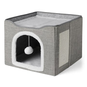 Amazon Basics vue avant de la maisonnette pour chat, refuge confortable