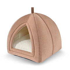 Amazon Basics vue avant de la maison pour chat, entrée accueillante et confortable