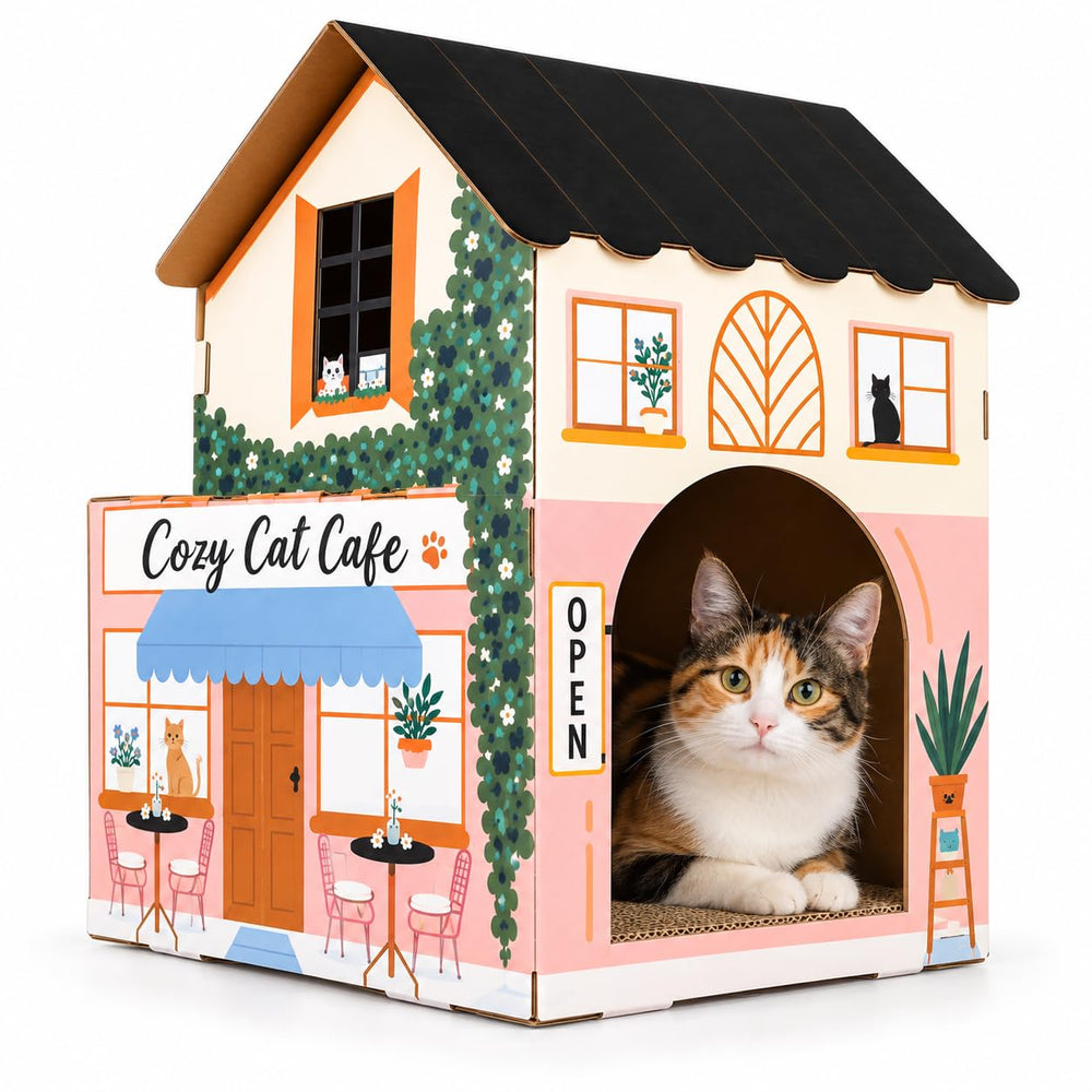 American Cat Club devant de la maison café, refuge confortable pour repos