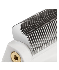 Andis râteau en utilisation sur chien à double fourrure réduisant la perte de poils