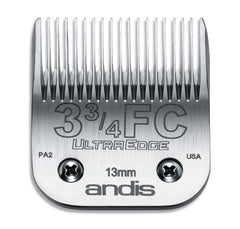 Andis UltraEdge vue avant chrome montrant la lame propre et une coupe uniforme
