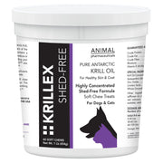 Animal Pharmaceuticals Krillex emballage avant montrant le produit pour un pelage sain