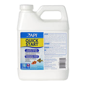 API Quick Start flacon 32 oz montrant emballage et dosage, facilite démarrage aquarium
