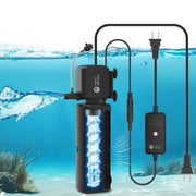 AquaMiracle vue frontale du filtre suspendu montrant design compact et entrée d'eau