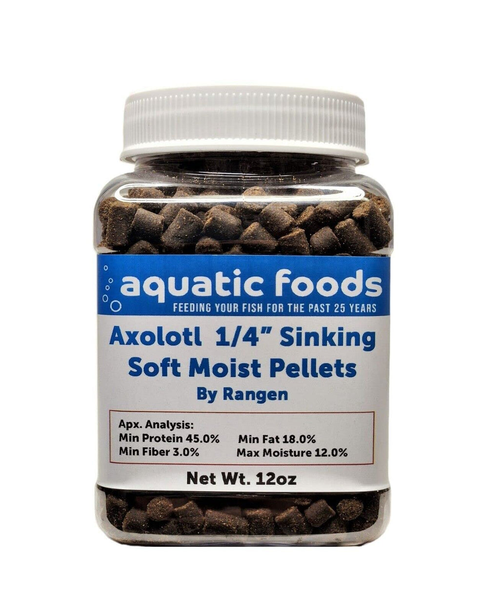 Aquatic Foods inc. pot de 12oz montrant l'emballage et praticité