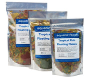 Aquatic Foods Inc. étiquette avant montrant produit et avantages couleur