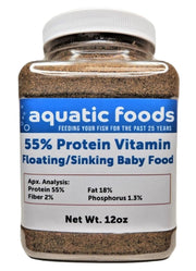 Aquatic Foods Inc. pot avec étiquette claire montrant bénéfice nutritionnel