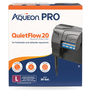Aqueon montrant face avant du filtre et design compact bénéfique