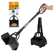 Arm & Hammer vue avant du ramasse-crottes avec emballage montrant compacité et design