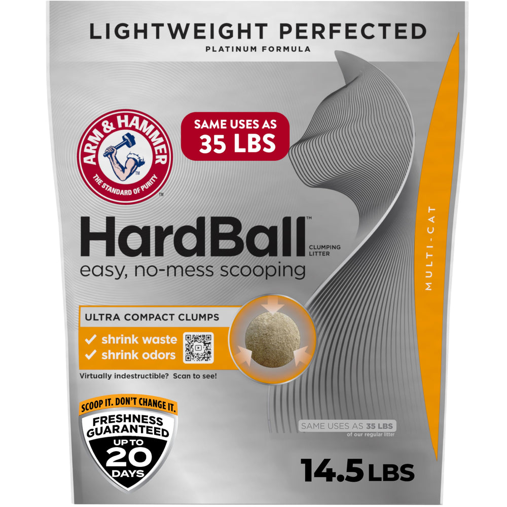 ARM & HAMMER emballage avant montrant la marque et la capacité 14,5 lb pour une maison fraîche