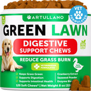 Artullano emballage avant montrant 120 masticables pour pelouse plus verte