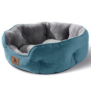 Asvin lit face avant montrant forme ronde et couleur teal pour confort décoratif