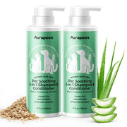 Aurapaws gros plan sur le flacon 17 oz montrant l'étiquette apaisante et l'ergonomie