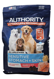 Authority sac 6 lb montrant l'emballage et informations produit, pratique à stocker