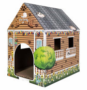 AVXINSOK maisonnette en carton vue de face, espace confortable pour repos