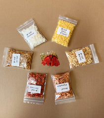 AWXZOM emballage face avec six sachets variés, pratique pour diversification