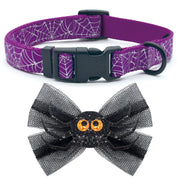 azuza collier face avant montrant motif araignée et sequins pour une allure festive