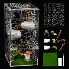 AZV terrarium vue avant montrant la porte magnétique et accès facile pour nourrir