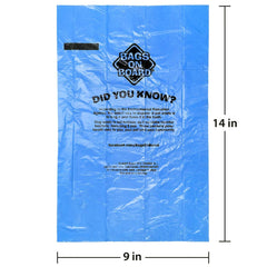 Bags on Board comparaison taille du sac 9x14 pouces pour gros déjections
