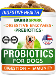BARK&SPARK emballage avant montrant la formule probiotique et bénéfice digestif