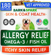 BARK&SPARK pot de chews anti-allergies visible, apport quotidien simplifié