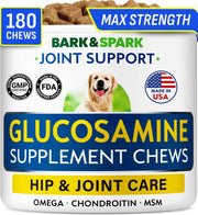 BARK&SPARK pot avant montrant format 180 chews et facilité d'usage