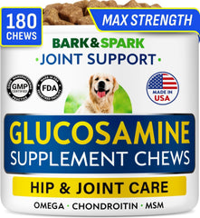 BARK&SPARK pot avant montrant format 180 chews et facilité d'usage