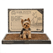 Bark Potty devant l'emballage montrant facilité d'installation