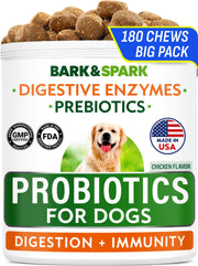 BARK&SPARK emballage devant montrant format 180 chews et bénéfice praticité