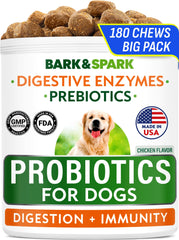 BARK&SPARK emballage devant montrant format 180 chews et bénéfice praticité
