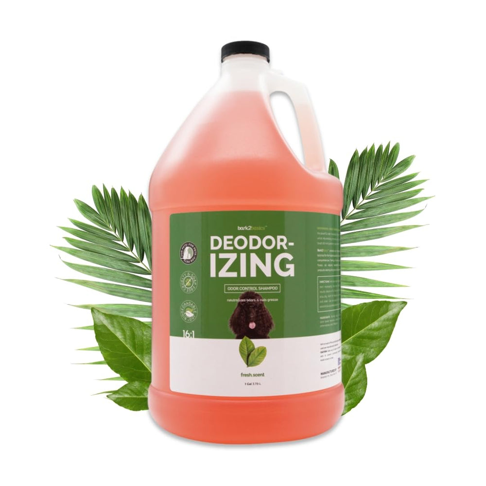 Bark2Basics flacon 1 gallon montrant l’étiquette et l’avantage économique