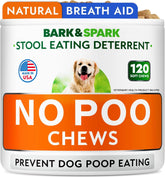 BARK&SPARK pot NO Poo Treats présenté en avant, rassurance qualité