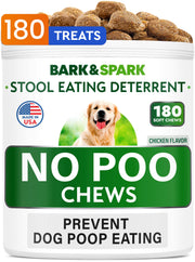 BARK&SPARK emballage face avant montrant 180 friandises et bénéfice anti-coprophagie