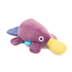 BarkBox Drongo Platypus face avant montrant la peluche ludique pour amusement
