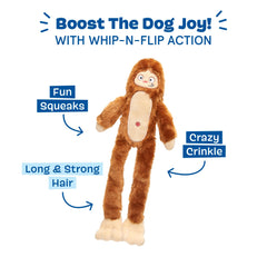 Chien jouant avec BarkBox Hairy Henderson, interaction active et stimulation mentale