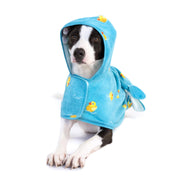 BarkBox peignoir vue avant montrant ajustement confortable et absorption