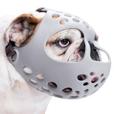 BARKLESS vue avant de la muselière XL montrant le design et maintien sécurisant