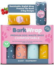 BARKWRAP BAG emballage avant montrant quantité et parfum framboise