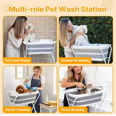 BEBEROAD PETS baignoire utilisée en extérieur, confort et portabilité pour toilettage